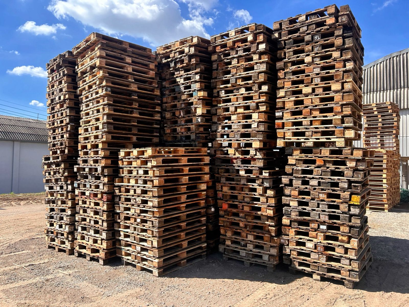 Estoque industrial de paletes de madeira Recipaletes